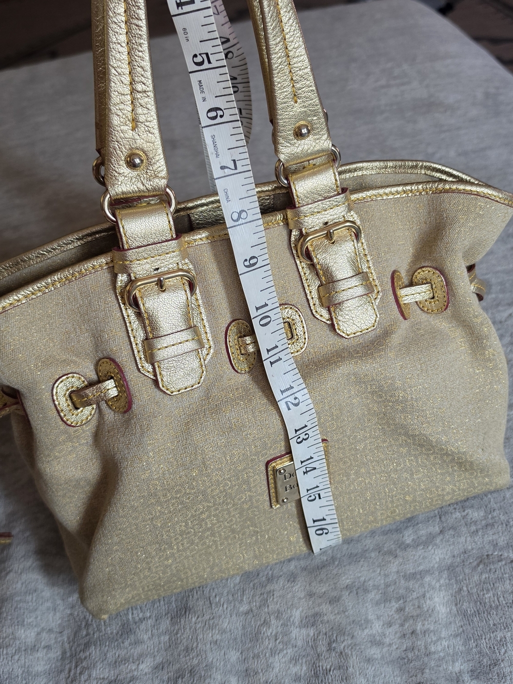 Gold Metallic Satchel Handbag Dooney & Bourke - Picture 8 of 8